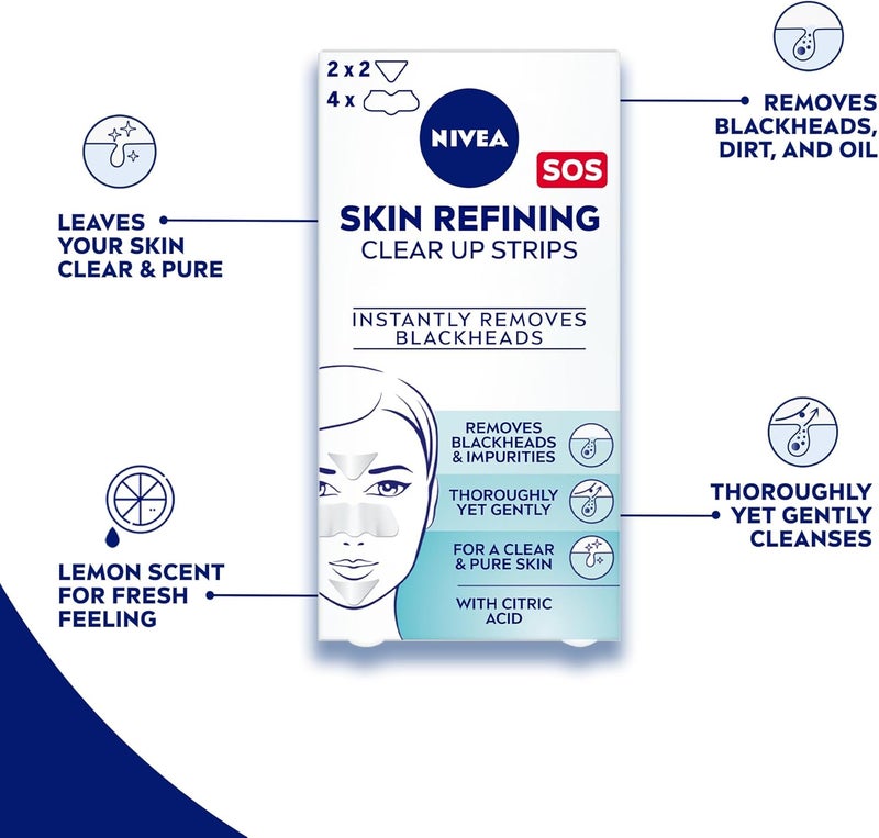 NIVEA Skin Refining Clear-Up Strips with Citric Acid - Pack of 3 (18 Strips) - Image 4